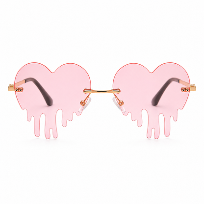Pink Dripping Heart Glasses