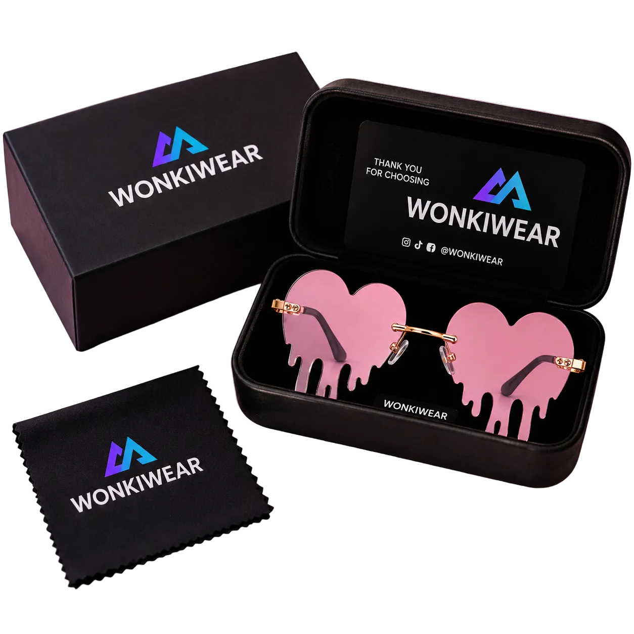 Pink Dripping Heart Glasses