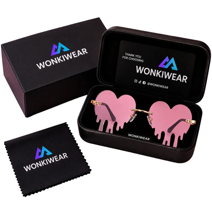 Pink Dripping Heart Glasses