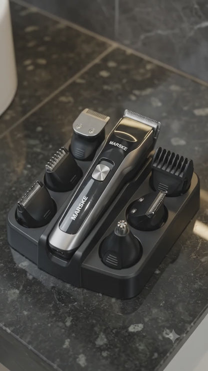 MARSKE 6 In 1 Hair Clipper Grooming Set Rechargeable Razor Carving Nose Hair Trimmer EU Plug