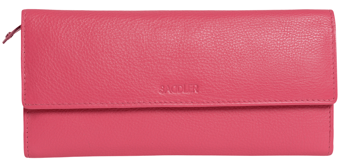 SADDLER CLAIRE Long Leather Trifold Purse - 18 Card Slots, Dual Zip Pockets, and Note Sections - RFID Protected