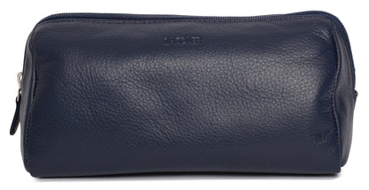 SADDLER MEGAN Leather Zip Top Cosmetic Bag - Large Capacity and Inner Zip Pocket - RFID Protected