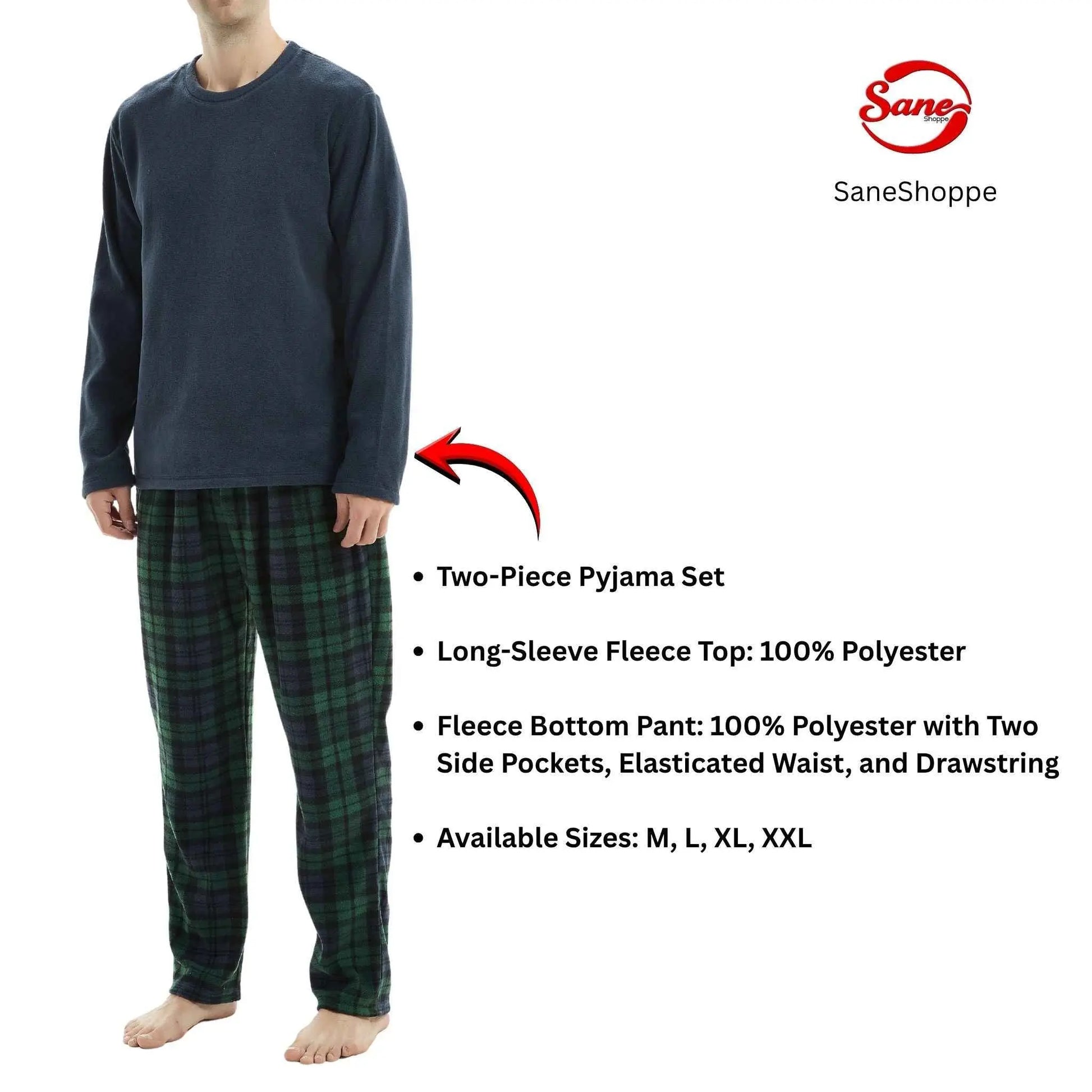 Green Long-Sleeve Fleece Pyjama Sets for Ultimate Comfort and Style SaneShoppe