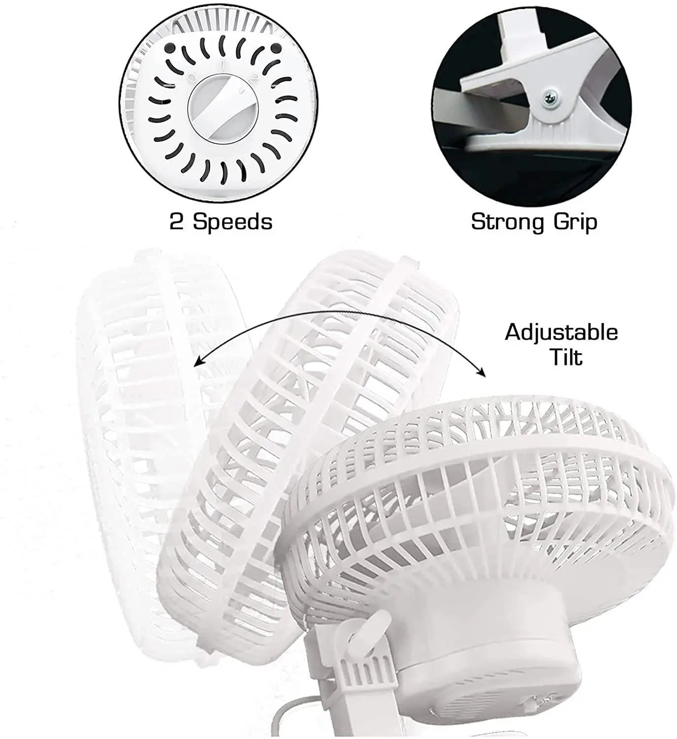 Senelux 6" Clip On Desk Fan- Home Cooling from a Portable, Cool Clip Fan; Clip on Desk Fan Senelux