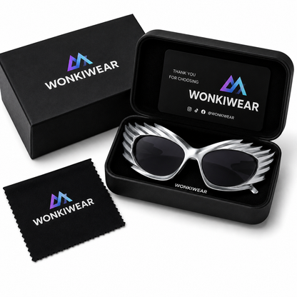 Silver Spiked Cyber Glasses