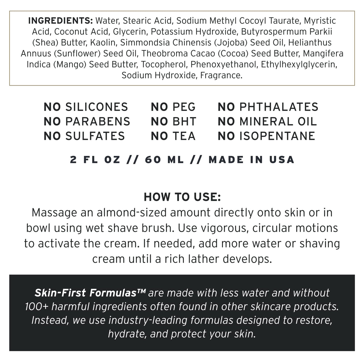 SUPPLY Ultra Lather Shaving Cream Fragrance Free – Hypoallergenic for Men, 3.4 oz Jar