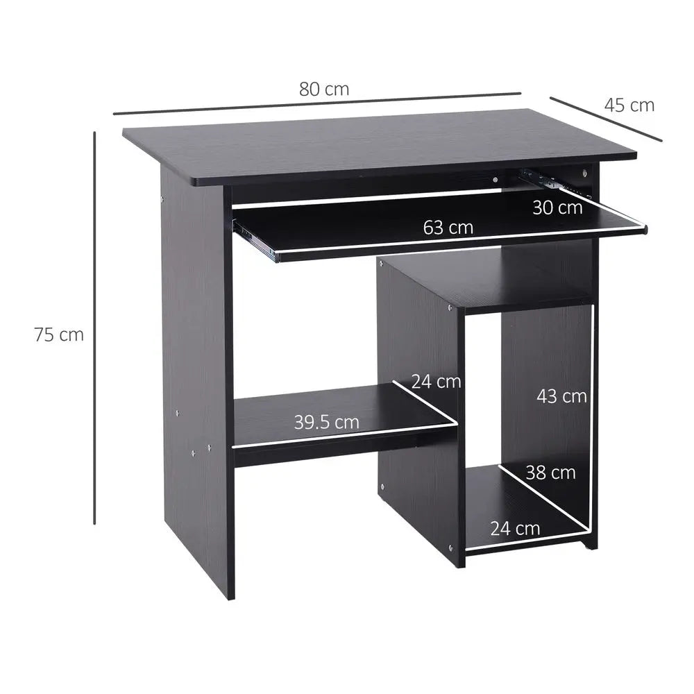 Computer Desk, 73.5H cm-Black InStock