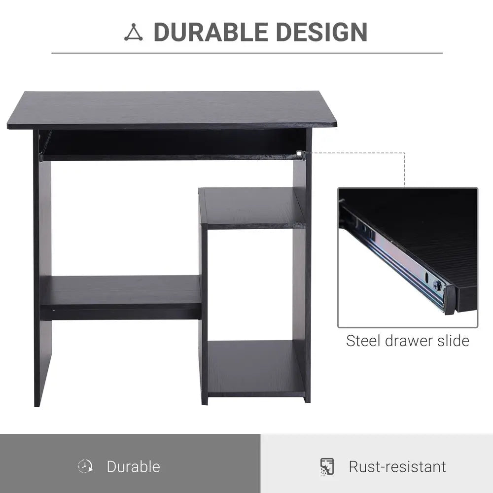 Computer Desk, 73.5H cm-Black InStock