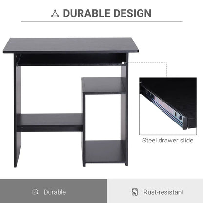 Computer Desk, 73.5H cm-Black InStock