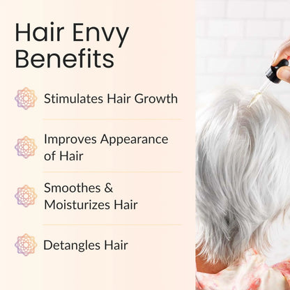 Vitality Hair Envy - Natural Hair Growth Serum with 15 Plant Extracts | 100% Pure Essential Oils British Harmonia | Natural Makeup & Fragrance by British Harmonia UK