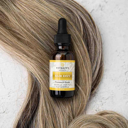 Vitality Hair Envy - Natural Hair Growth Serum with 15 Plant Extracts | 100% Pure Essential Oils British Harmonia | Natural Makeup & Fragrance by British Harmonia UK