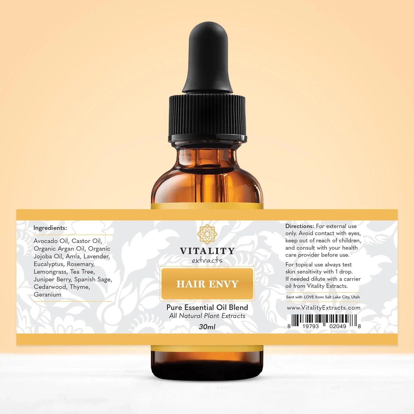 Vitality Hair Envy - Natural Hair Growth Serum with 15 Plant Extracts | 100% Pure Essential Oils British Harmonia | Natural Makeup & Fragrance by British Harmonia UK