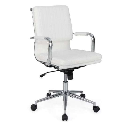 Ergonomic Computer Desk Chair with Rocking Backrest-White Blue Pirate