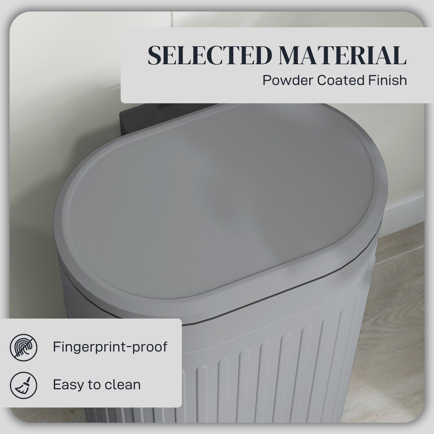 HOMCOM 20L Pedal Bin, Metal Kitchen Bin with Soft-close Lid